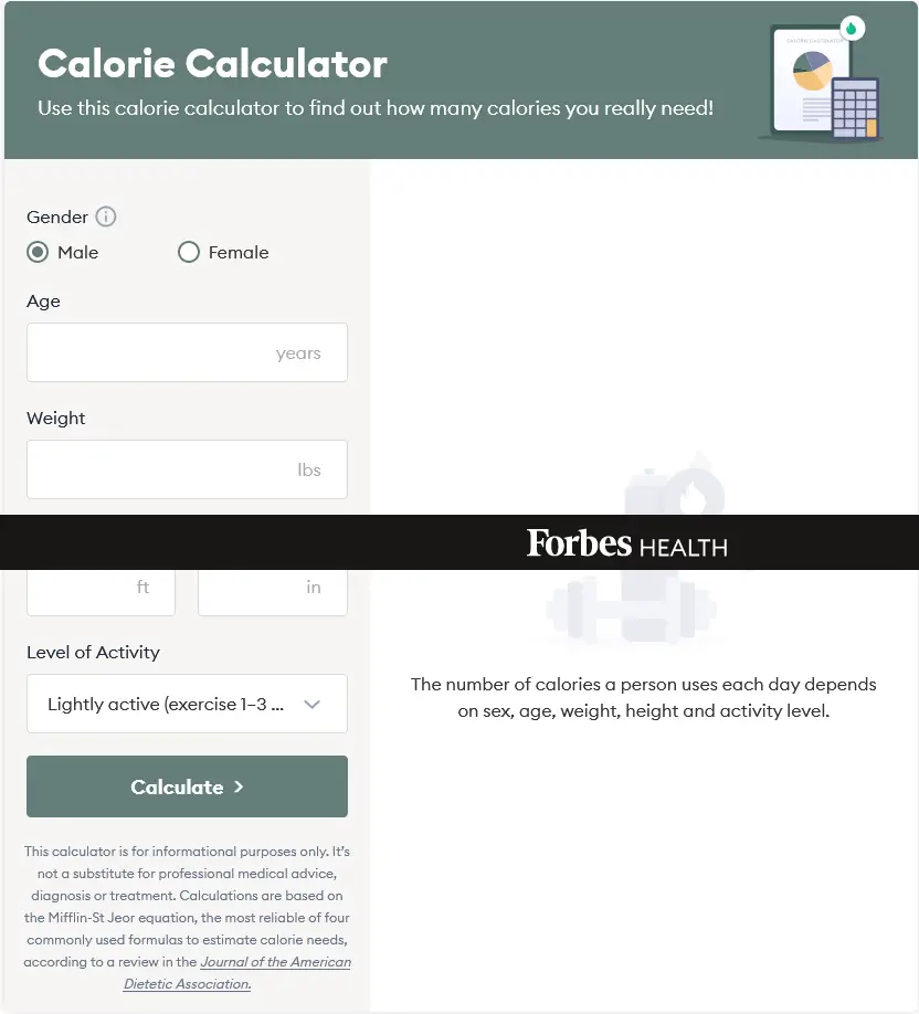 Forbes Calorie Calculator To Maintain And Lose Weight